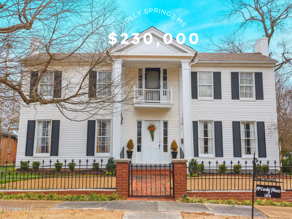 Greek Revival Home in Holly Springs, MS – $230K