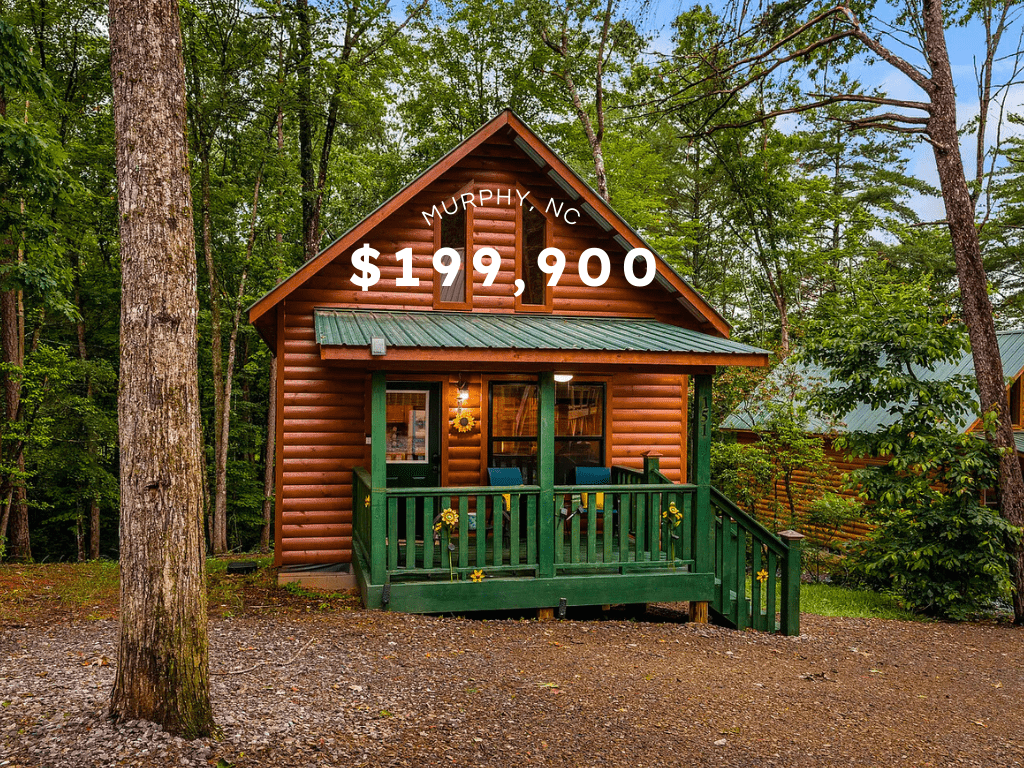 Tiny Log Cabin with Loft in Murphy, NC – $199,900