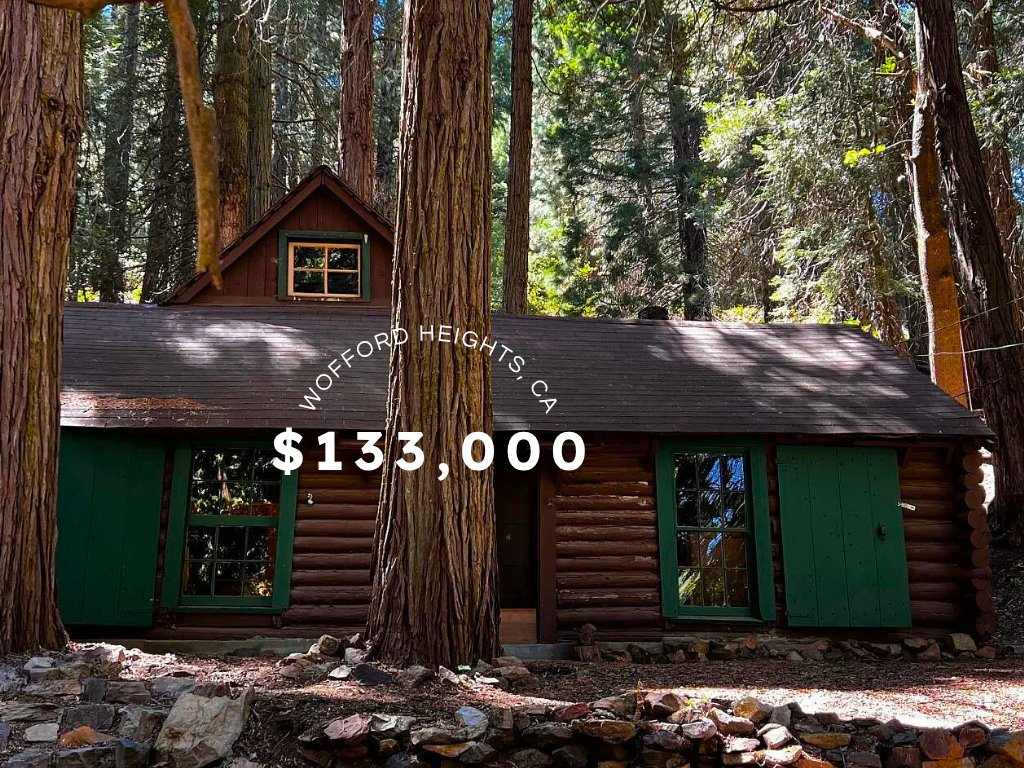 Quaint Vintage Log Cabin in Wofford Heights, CA – $133,000