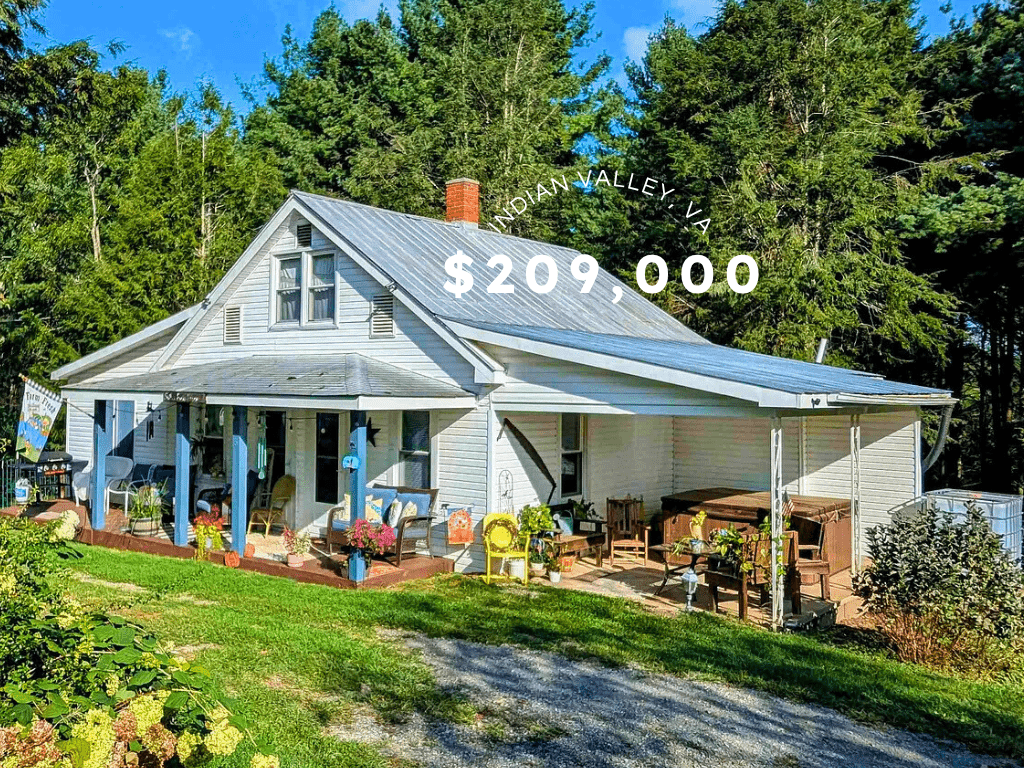 Charming Mini-Farmhouse on 2 Acres in Indian Valley, VA – $209,000