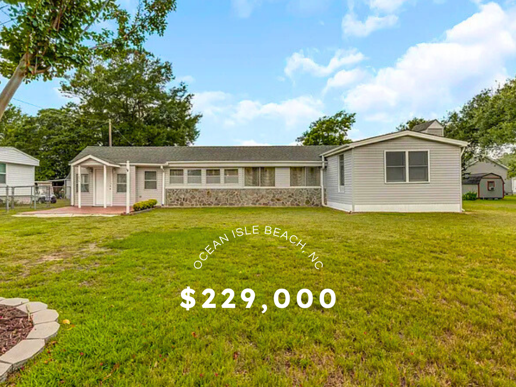 Intracoastal Waterway Home in Ocean Isle Beach, NC – $229,000